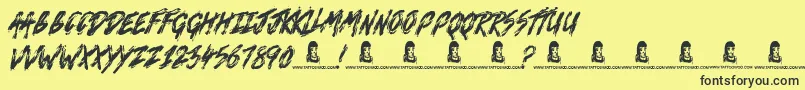 Death VaLley Font – Black Fonts on Yellow Background