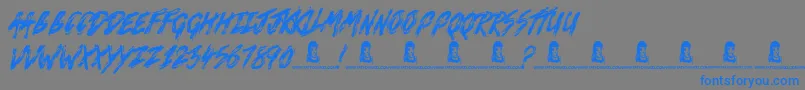 Death VaLley Font – Blue Fonts on Gray Background