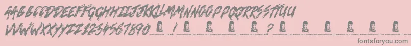 Death VaLley Font – Gray Fonts on Pink Background