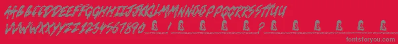 Death VaLley Font – Gray Fonts on Red Background
