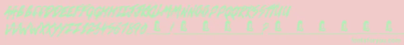 Death VaLley Font – Green Fonts on Pink Background