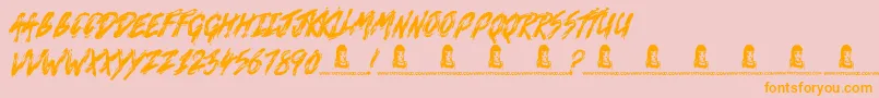 Death VaLley Font – Orange Fonts on Pink Background