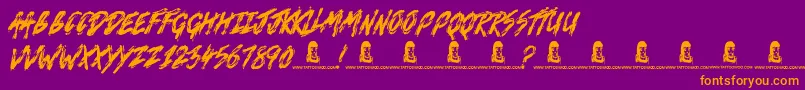 Death VaLley Font – Orange Fonts on Purple Background