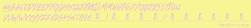 Death VaLley Font – Pink Fonts on Yellow Background