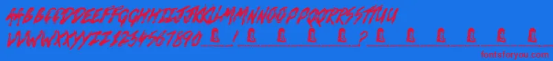 Death VaLley Font – Red Fonts on Blue Background