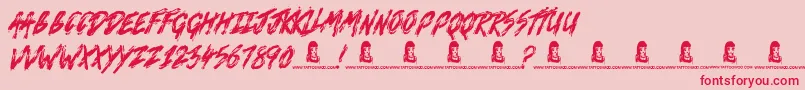 Death VaLley Font – Red Fonts on Pink Background