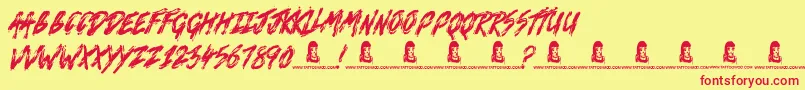 Death VaLley Font – Red Fonts on Yellow Background
