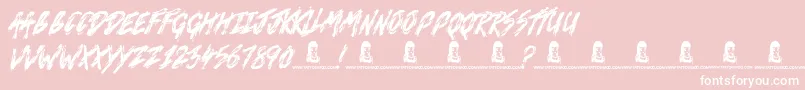 Death VaLley Font – White Fonts on Pink Background