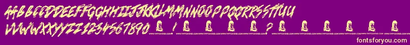 Death VaLley Font – Yellow Fonts on Purple Background