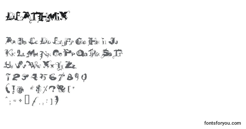 Шрифт DEATHMIX (124675) – алфавит, цифры, специальные символы