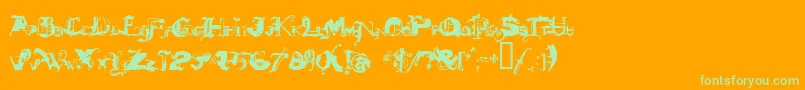 DEATHMIX-fontti – vihreät fontit oranssilla taustalla