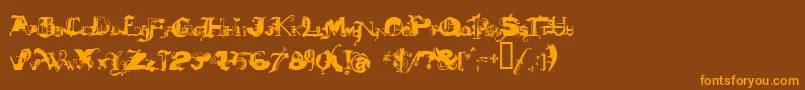 DEATHMIX Font – Orange Fonts on Brown Background
