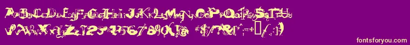 DEATHMIX Font – Yellow Fonts on Purple Background