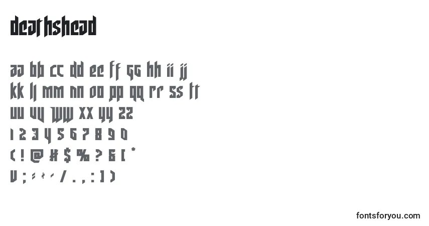 A fonte Deathshead – alfabeto, números, caracteres especiais