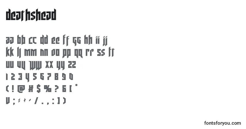 Schriftart Deathshead (124677) – Alphabet, Zahlen, spezielle Symbole