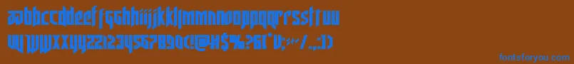 deathshead Font – Blue Fonts on Brown Background