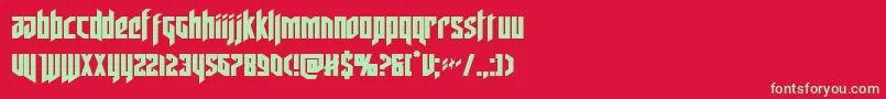 フォントdeathshead – 赤い背景に緑の文字