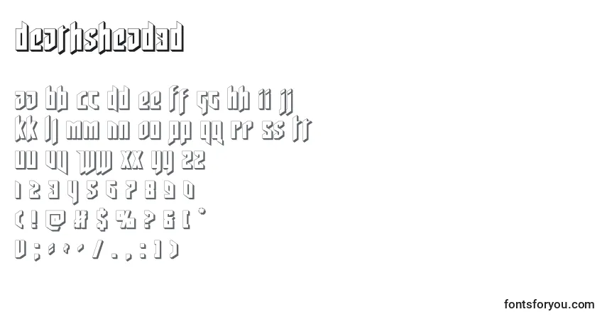 Czcionka Deathshead3d – alfabet, cyfry, specjalne znaki