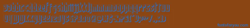 フォントdeathshead3d – 茶色の背景に青い文字