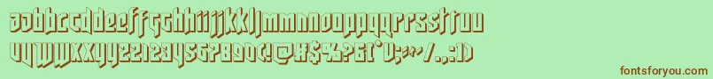 deathshead3d Font – Brown Fonts on Green Background