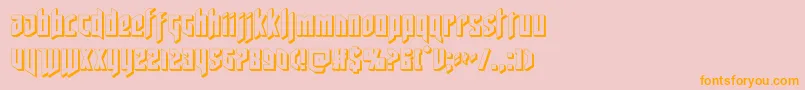 deathshead3d Font – Orange Fonts on Pink Background