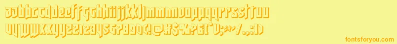 deathshead3d Font – Orange Fonts on Yellow Background