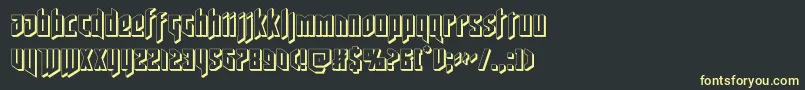フォントdeathshead3d – 黒い背景に黄色の文字