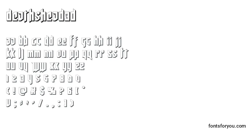 Шрифт Deathshead3d (124679) – алфавит, цифры, специальные символы