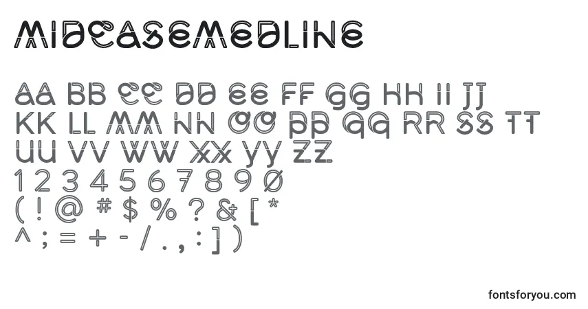 A fonte MidcaseMedline – alfabeto, números, caracteres especiais