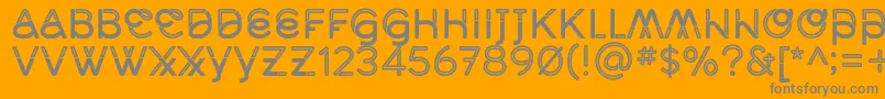 MidcaseMedline-Schriftart – Graue Schriften auf orangefarbenem Hintergrund