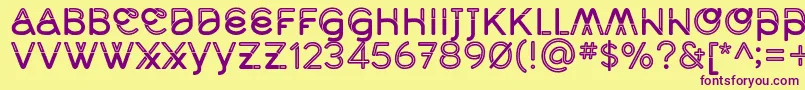 MidcaseMedline Font – Purple Fonts on Yellow Background