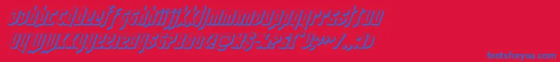 フォントdeathshead3dital – 赤い背景に青い文字