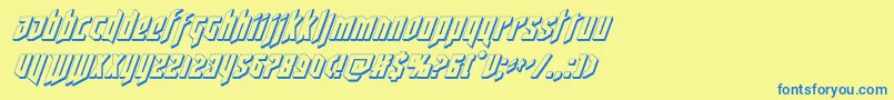 deathshead3dital Font – Blue Fonts on Yellow Background