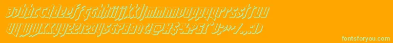 deathshead3dital Font – Green Fonts on Orange Background