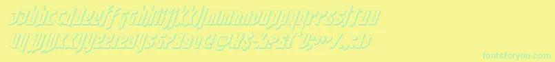 deathshead3dital Font – Green Fonts on Yellow Background