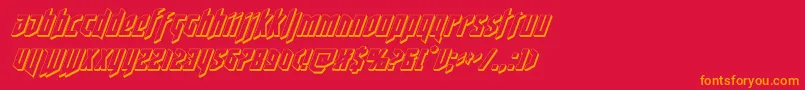 フォントdeathshead3dital – 赤い背景にオレンジの文字