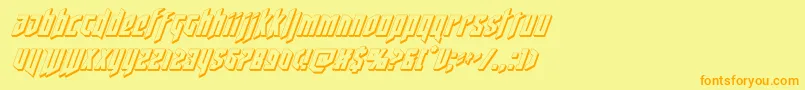 deathshead3dital Font – Orange Fonts on Yellow Background