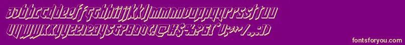 deathshead3dital Font – Yellow Fonts on Purple Background