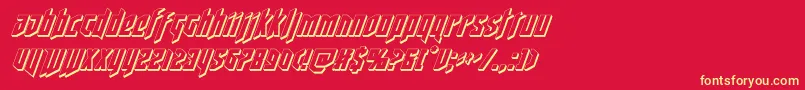 deathshead3dital Font – Yellow Fonts on Red Background