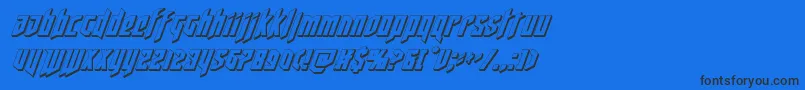 deathshead3dital-Schriftart – Schwarze Schriften auf blauem Hintergrund