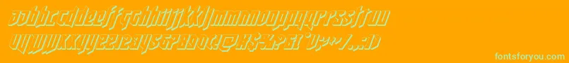 deathshead3dital-Schriftart – Grüne Schriften auf orangefarbenem Hintergrund