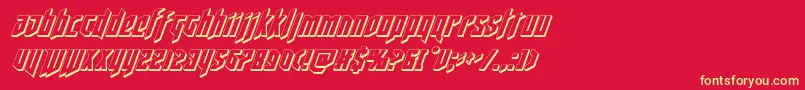 deathshead3dital Font – Yellow Fonts on Red Background