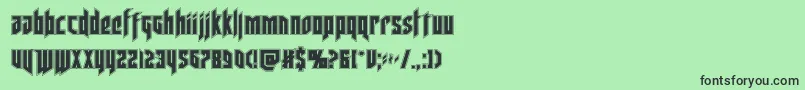 フォントdeathsheadacad – 緑の背景に黒い文字