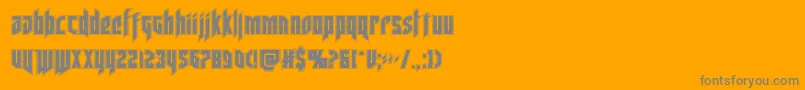 フォントdeathsheadacad – オレンジの背景に灰色の文字