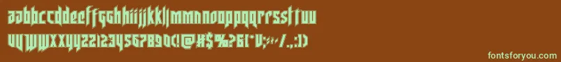 deathsheadacad Font – Green Fonts on Brown Background