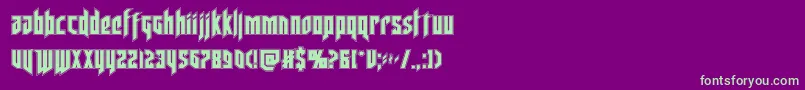 deathsheadacad Font – Green Fonts on Purple Background