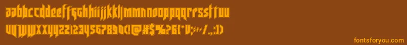 deathsheadacad Font – Orange Fonts on Brown Background