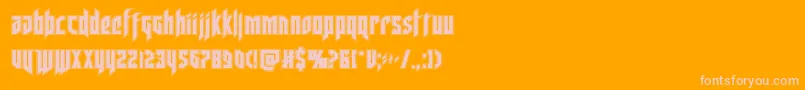 フォントdeathsheadacad – オレンジの背景にピンクのフォント