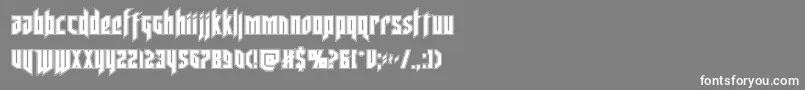 フォントdeathsheadacad – 灰色の背景に白い文字