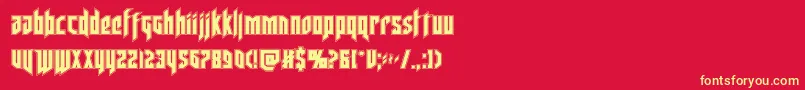 deathsheadacad Font – Yellow Fonts on Red Background